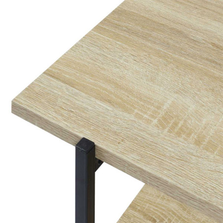 Banc TV 2 Plateaux Métal et Aspect Bois - DARON