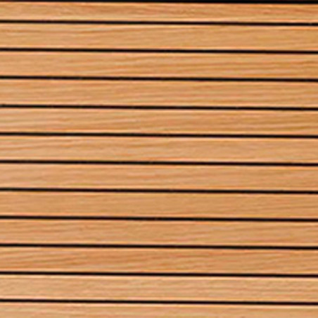 Meuble TV 2 niches 2 portes effet tasseaux chêne clair - LOWIA