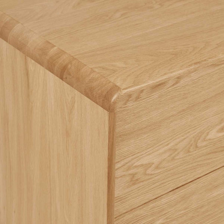 Meuble TV 2 portes 2 tiroirs chêne massif placage chêne - GARANCOR