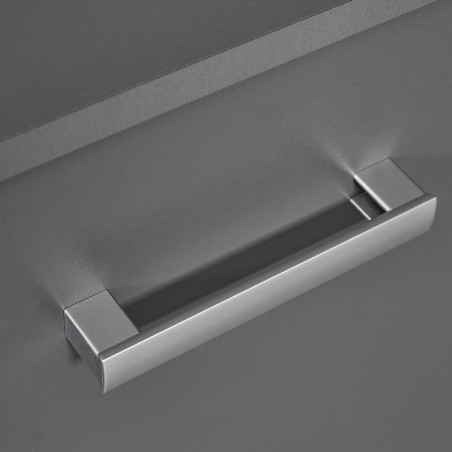 Meuble TV 2 portes 2 niches gris graphite - ZEINO