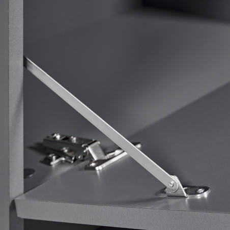 Meuble TV 2 portes 2 niches gris graphite - ZEINO