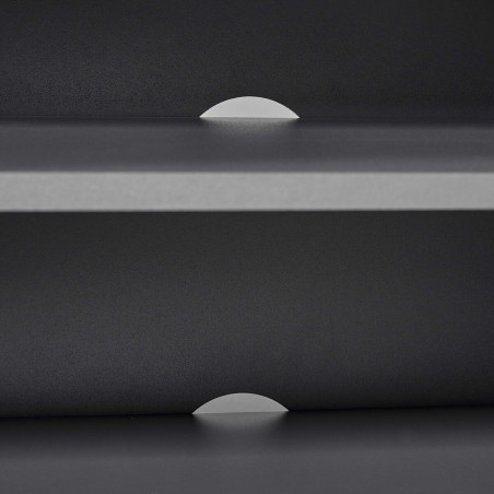 Meuble TV 2 portes 2 niches gris graphite - ZEINO