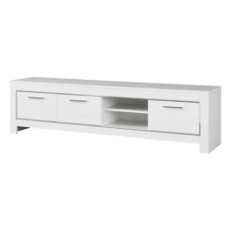 Meuble TV 3 Portes L207cm Laqué Blanc Brillant - DENEA