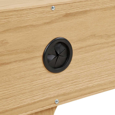 Meuble TV 2 portes 1 tiroir en chêne massif et placage de chêne - GARANCOR