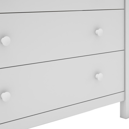 Commode 3 tiroirs en pin massif blanc - DIVA