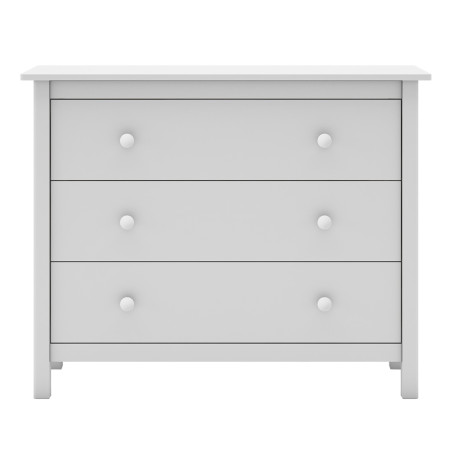 Commode 3 tiroirs en pin massif blanc - DIVA