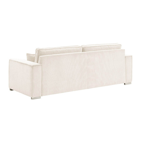 Canapé fixe 4 places velours côtelé blanc - SORIA