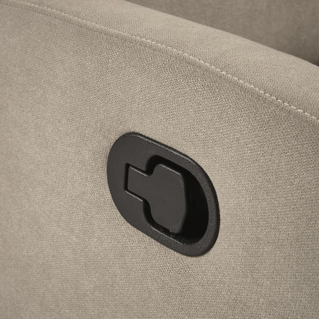 Canapé 3 Places Relax Manuel Beige Tissu Waterproof - TARIA