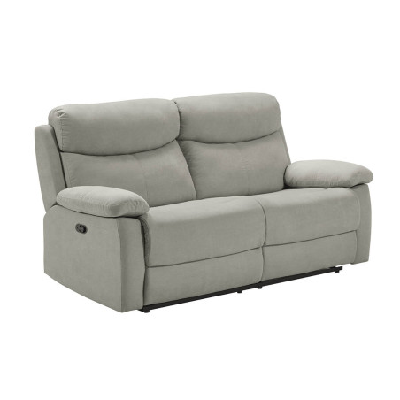 Canapé 3 Places Relax Manuel Gris Clair Waterproof - TARIA