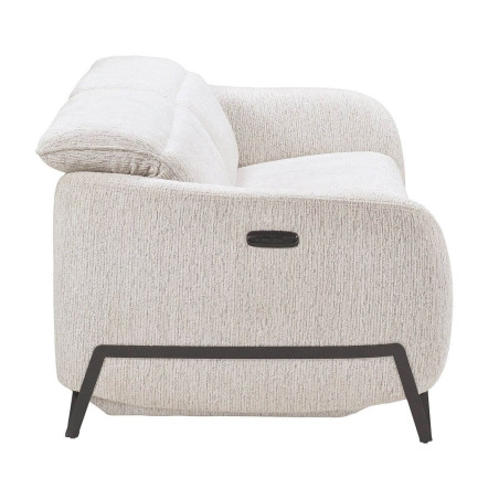 Canapé Relax Electrique 3 Places en Tissu Polyester Beige - AMSTAR