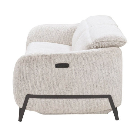 Canapé Relax Electrique 3 Places en Tissu Polyester Beige - AMSTAR