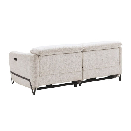 Canapé Relax Electrique 3 Places en Tissu Polyester Beige - AMSTAR