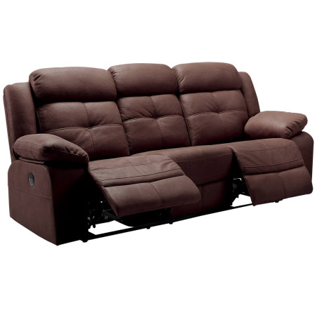 Canapé relax électrique 3 places chocolat - FARON
