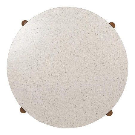 Table repas de jardin Ø120 cm en acacia et terrazzo - LORIRA