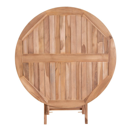 Table jardin ronde Ø100 cm teck naturel - DESIO