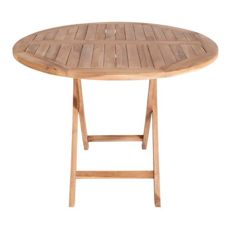 Table jardin ronde Ø100 cm teck naturel - DESIO