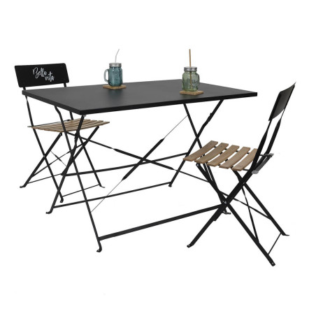 Table de repas rectangulaire pliante noire - MALIO