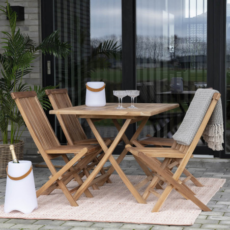 Table jardin rectangulaire 120 cm teck naturel - DESIO