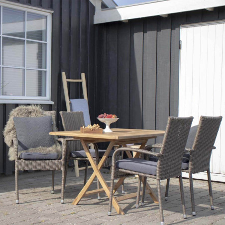 Table jardin rectangulaire 120 cm teck naturel - DESIO