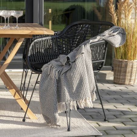 Table jardin rectangulaire 120 cm teck naturel - DESIO