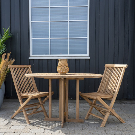 Table repas 120 cm pliable en teck - HORIO