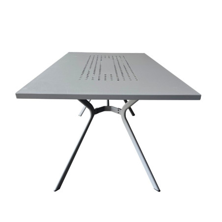 Table de jardin en acier gris traité anti-corrosion - BERAKOR