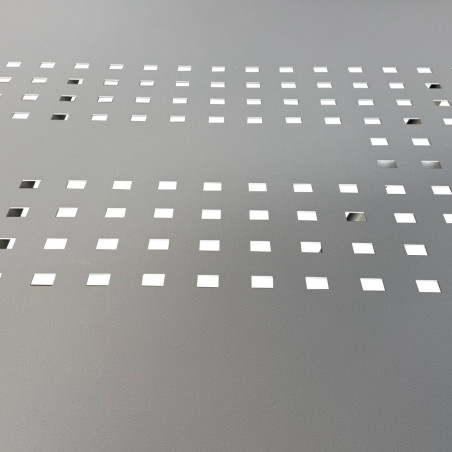 Table de jardin en acier gris traité anti-corrosion - BERAKOR