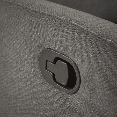 Canapé 3 Places Relax Manuel Tissu Gris - HUESA