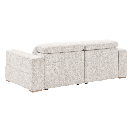 Canapé 3 places électriques en tissu bouclé gris perle - HAVANOR