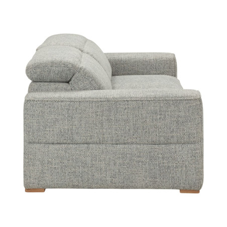 Canapé 3 places électriques en tissu bouclé bleu-gris - HAVANOR