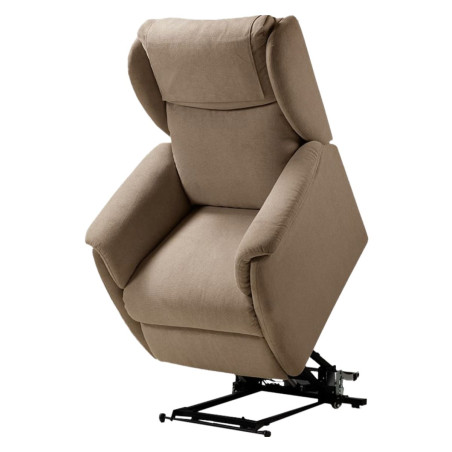 Fauteuil relax électrique releveur tissu marron - ORENA