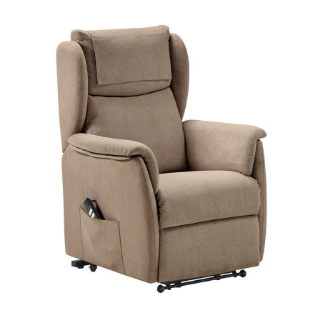 Fauteuil relax électrique releveur tissu marron - ORENA