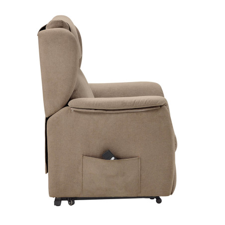 Fauteuil relax électrique releveur tissu marron - ORENA