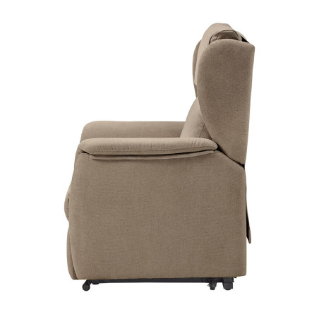 Fauteuil relax électrique releveur tissu marron - ORENA
