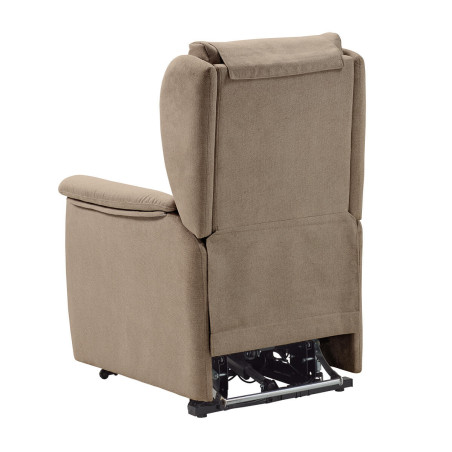 Fauteuil relax électrique releveur tissu marron - ORENA