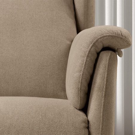 Fauteuil relax électrique releveur tissu marron - ORENA