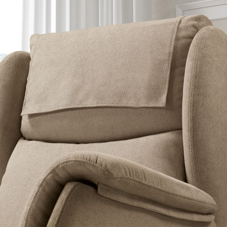 Fauteuil relax électrique releveur tissu marron - ORENA