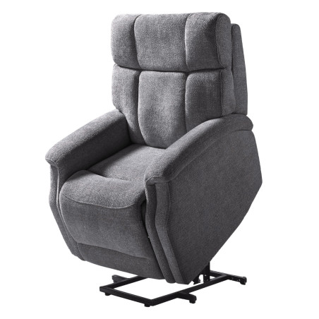 Fauteuil relax releveur électrique tissu gris foncé - LINIRA