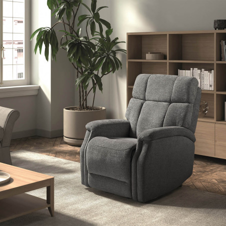 Fauteuil relax releveur électrique tissu gris foncé - LINIRA