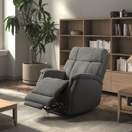 Fauteuil relax releveur électrique tissu gris foncé - LINIRA