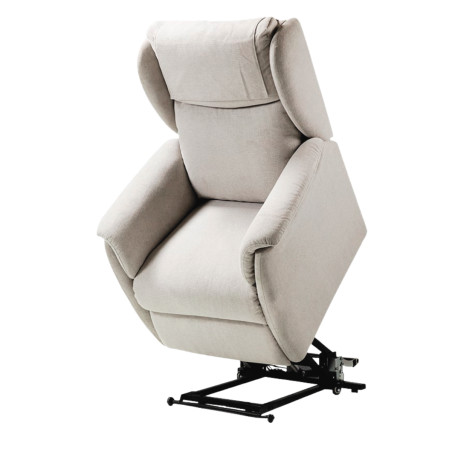 Fauteuil relax électrique releveur tissu gris clair - ORENA