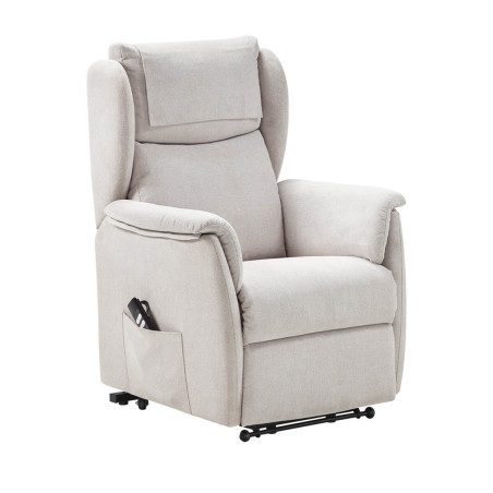 Fauteuil relax électrique releveur tissu gris clair - ORENA