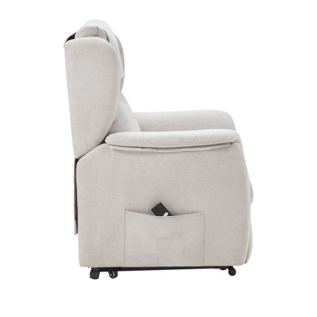 Fauteuil relax électrique releveur tissu gris clair - ORENA