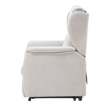 Fauteuil relax électrique releveur tissu gris clair - ORENA