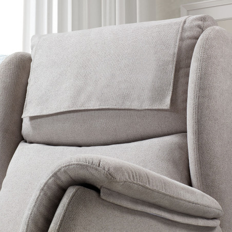 Fauteuil relax électrique releveur tissu gris clair - ORENA