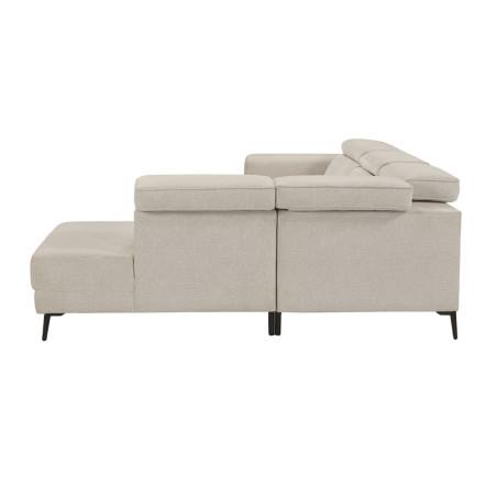 Canapé d’angle droit relax électrique 2 places tissu beige - BAMAKOR