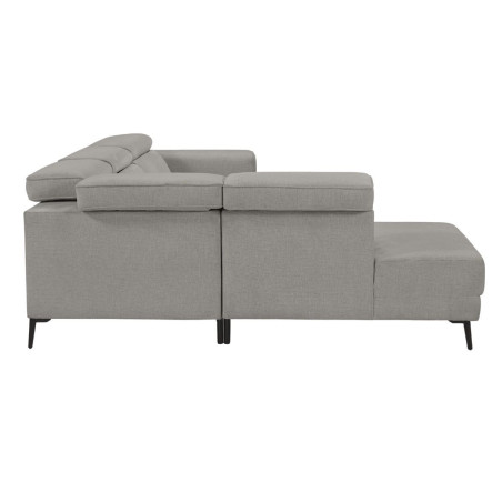 Canapé d'angle gauche 2 places relax électrique tissu gris - BAMAKOR