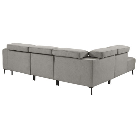 Canapé d'angle gauche 2 places relax électrique tissu gris - BAMAKOR