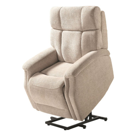Fauteuil relax releveur électrique tissu crème - LINIRA