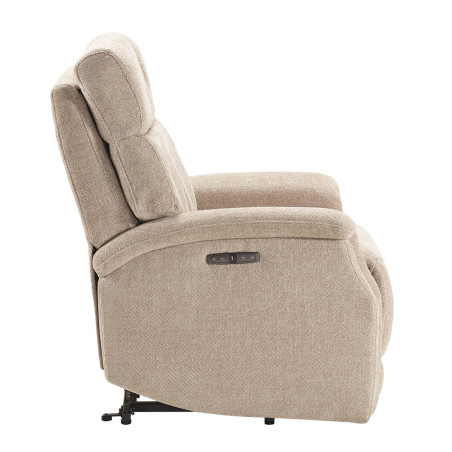 Fauteuil relax releveur électrique tissu crème - LINIRA